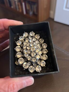 Crystal Cluster Statement Ring - Clear / Silver